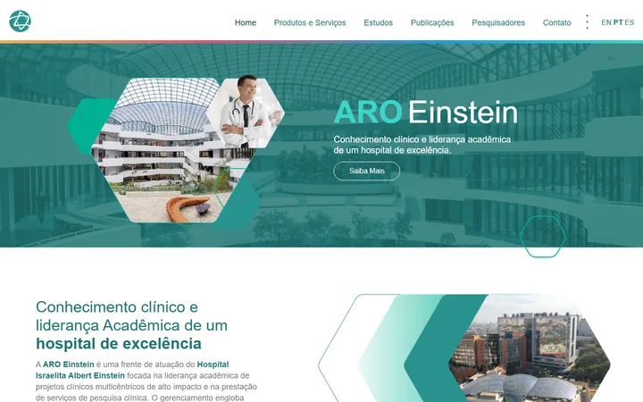 Miniatura do site ARO Einstein, projeto desenvolvido por Andrei Guedes