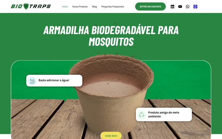 Miniatura do site Bio Traps, projeto desenvolvido por Andrei Guedes