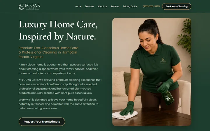 Miniatura do site ECOAR Care, projeto desenvolvido por Andrei Guedes